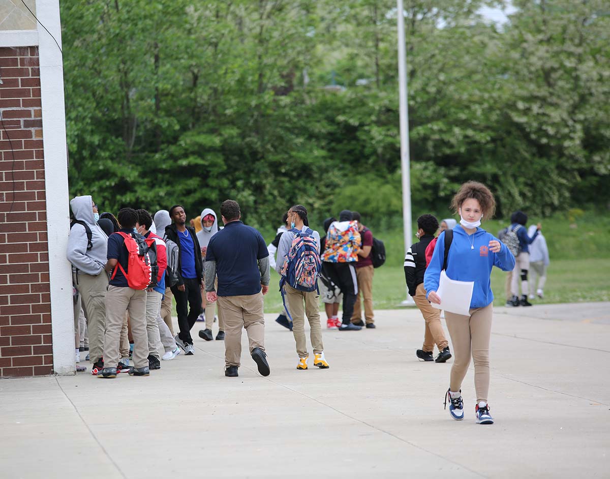 Horizon Science Academy Dayton High Students in a science fair.
